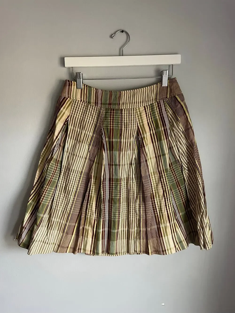 Gunex Brunello Cucinelli Striped Plaid Size 6 Made in Italy Preppy Schoolgirl - Picture 1 of 8